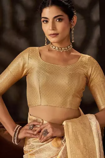 Ethnic motifs zari art silk heavy work kanjeevaram saree