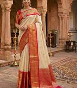 Floral woven design zari art silk kanjeevaram saree