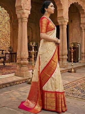 Floral woven design zari art silk kanjeevaram saree 3
