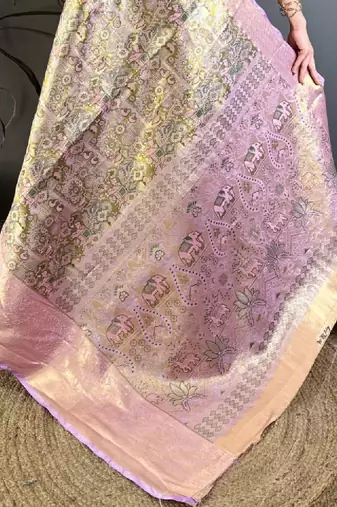 Woven design zari silk blend kanjeevaram saree