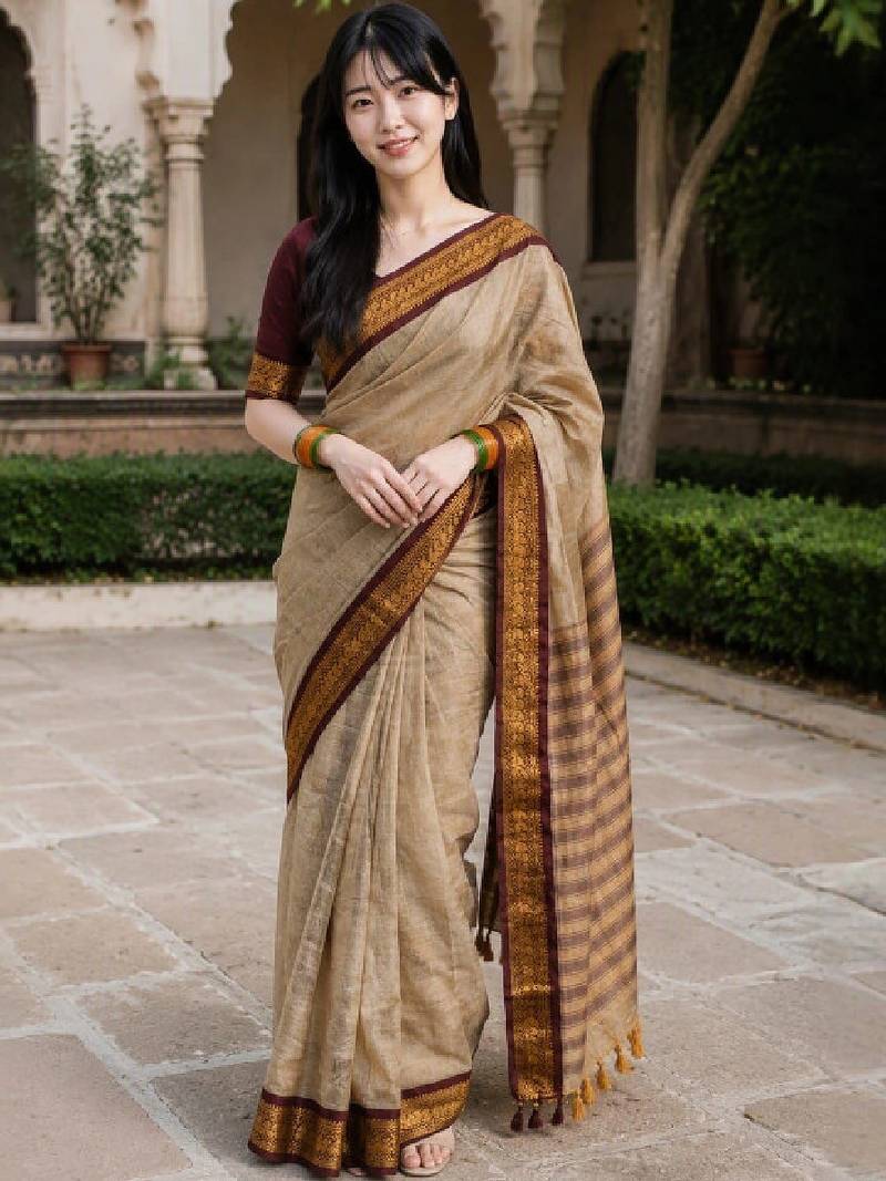 Pure cotton kanjeevaram saree
