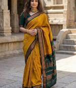 Woven design zari silk blend kanjeevaram saree
