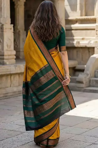 Woven design zari silk blend kanjeevaram saree