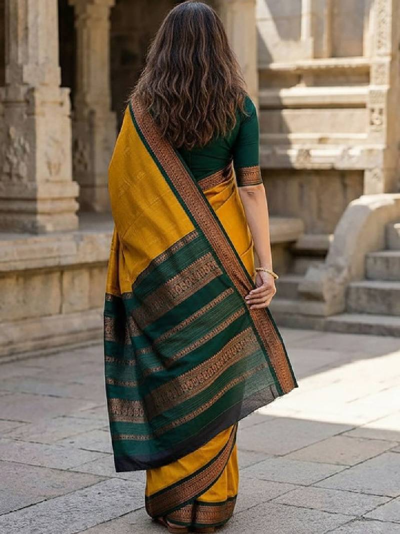 Woven design zari silk blend kanjeevaram saree