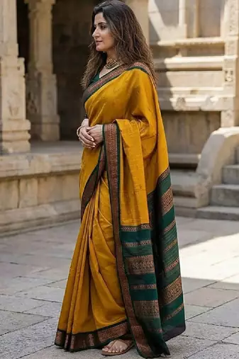 Woven design zari silk blend kanjeevaram saree