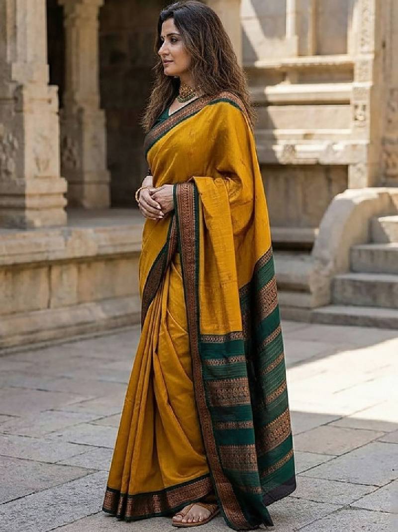 Woven design zari silk blend kanjeevaram saree