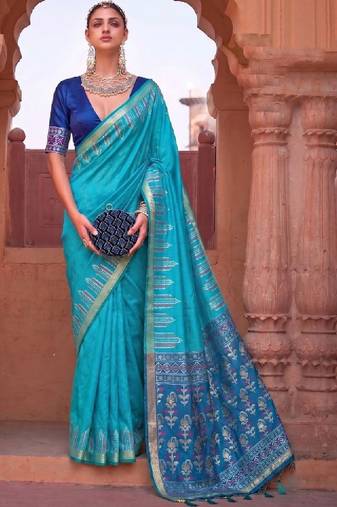 Ethnic motifs zari silk blend kanjeevaram saree