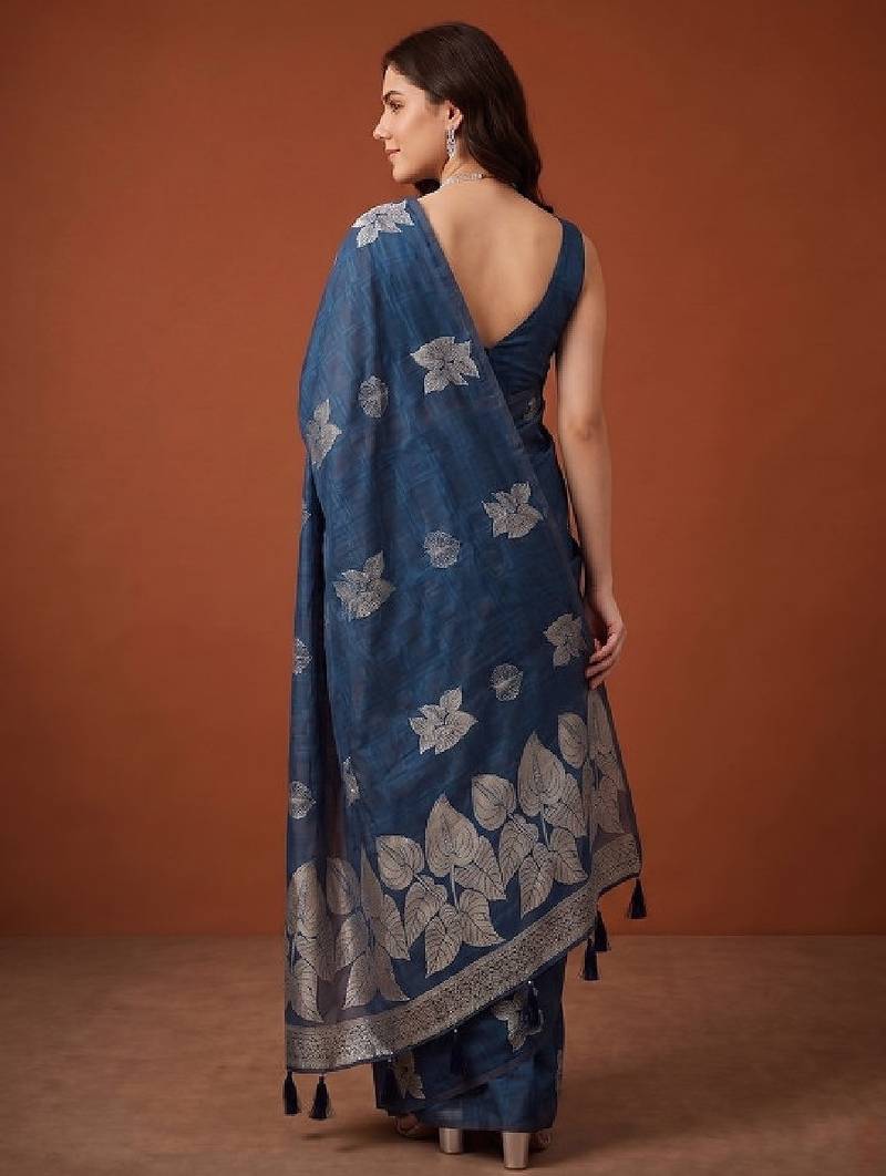 Floral zari pure cotton kanjeevaram saree