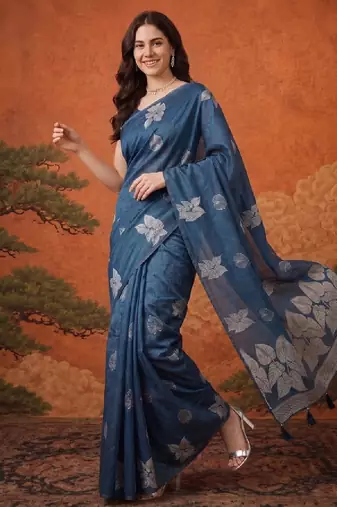 Floral zari pure cotton kanjeevaram saree