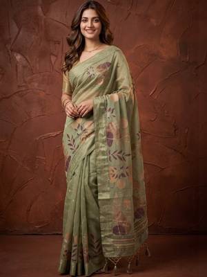 Floral silk blend designer kanjeevaram saree 1