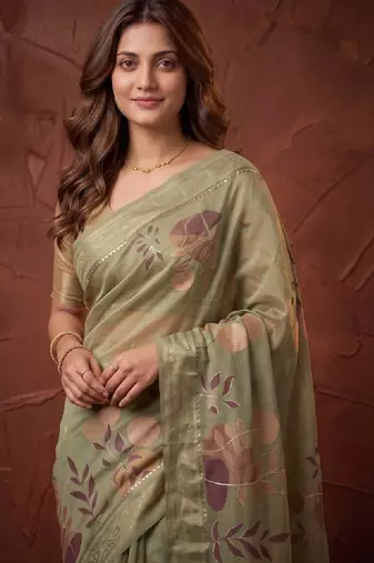 Floral silk blend designer kanjeevaram saree