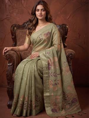 Floral silk blend designer kanjeevaram saree 3