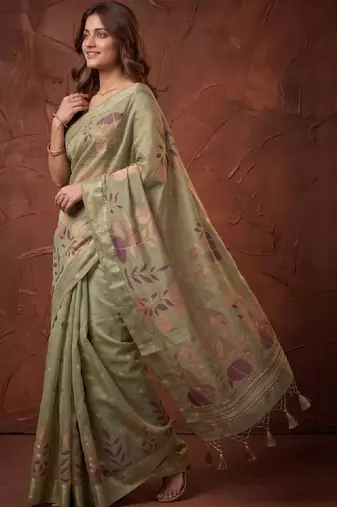 Floral silk blend designer kanjeevaram saree