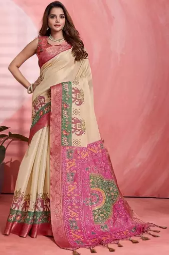 Woven design zari silk blend kanjeevaram saree