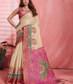 Woven design zari silk blend kanjeevaram saree