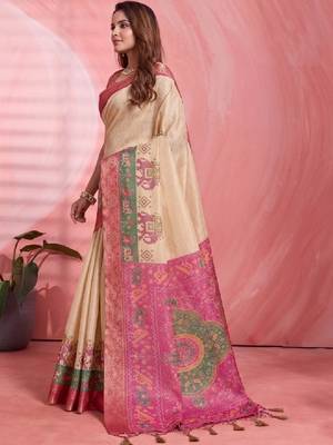 Woven design zari silk blend kanjeevaram saree 2