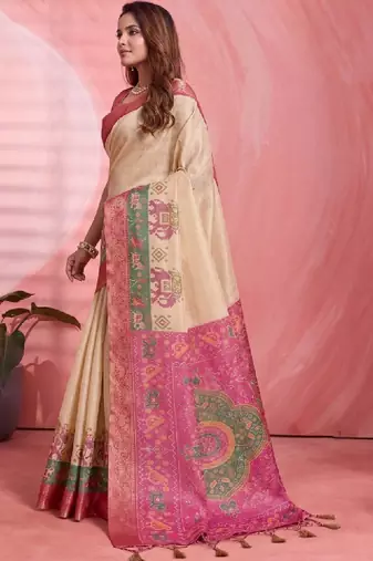 Woven design zari silk blend kanjeevaram saree