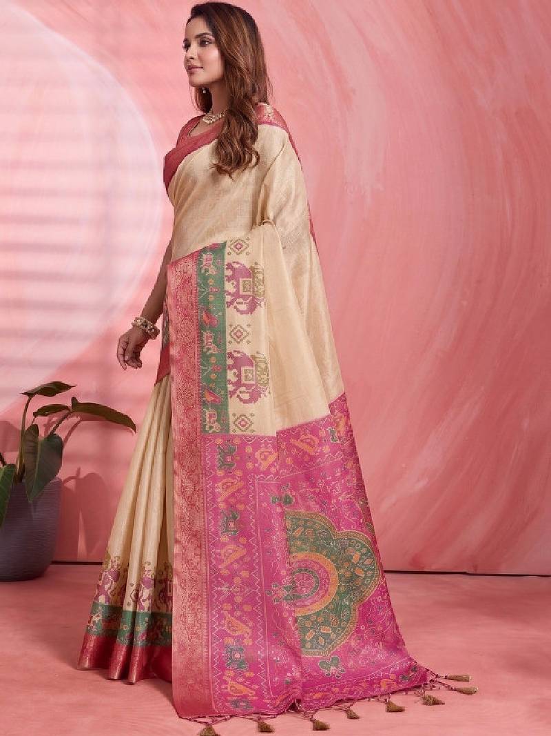 Woven design zari silk blend kanjeevaram saree