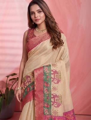 Woven design zari silk blend kanjeevaram saree 3