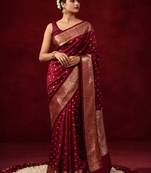 Woven design zari silk blend kanjeevaram saree