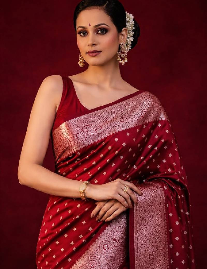 Woven design zari silk blend kanjeevaram saree
