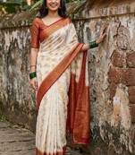 Woven design zari art silk designer kanjeevaram saree
