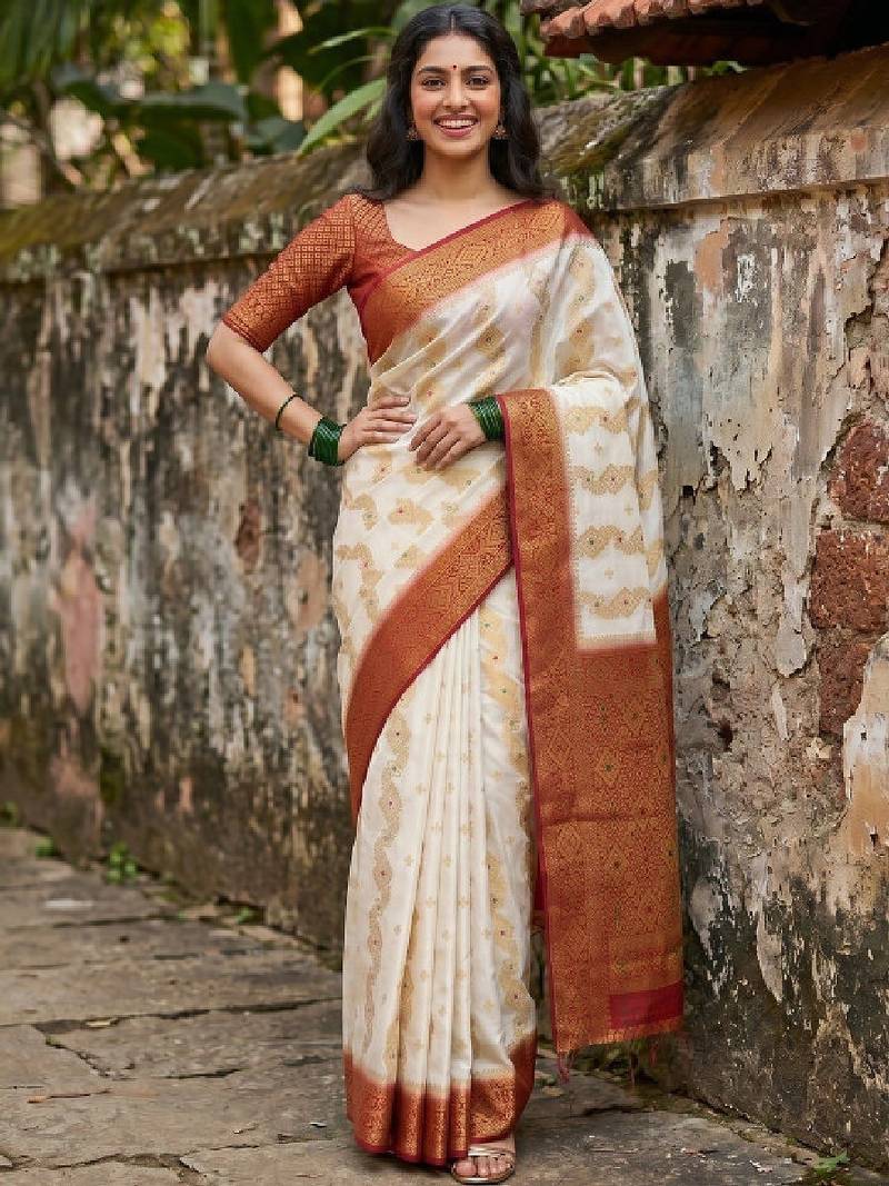 Woven design zari art silk designer kanjeevaram saree