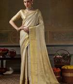 Ethnic motifs zari silk blend designer kanjeevaram saree