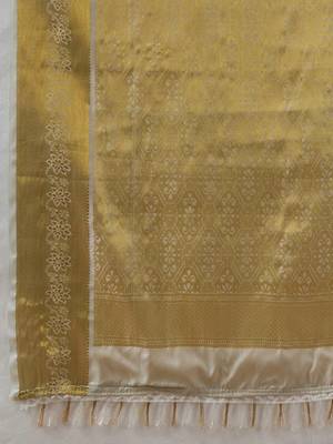 Ethnic motifs zari silk blend designer kanjeevaram saree 4