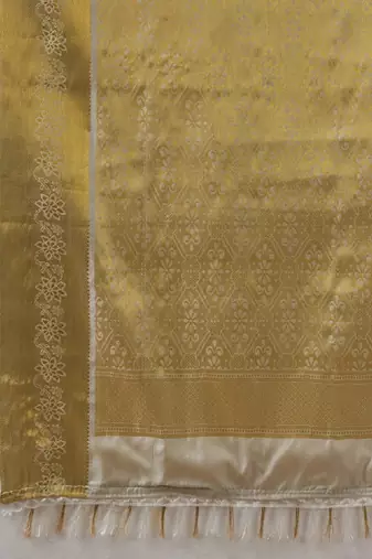 Ethnic motifs zari silk blend designer kanjeevaram saree