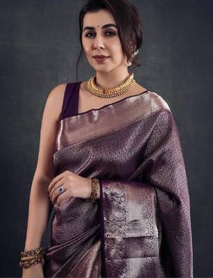 Woven design zari art silk kanjeevaram saree 2
