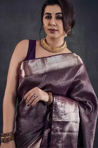 Woven design zari art silk kanjeevaram saree