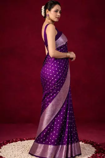 Woven design zari silk blend kanjeevaram saree