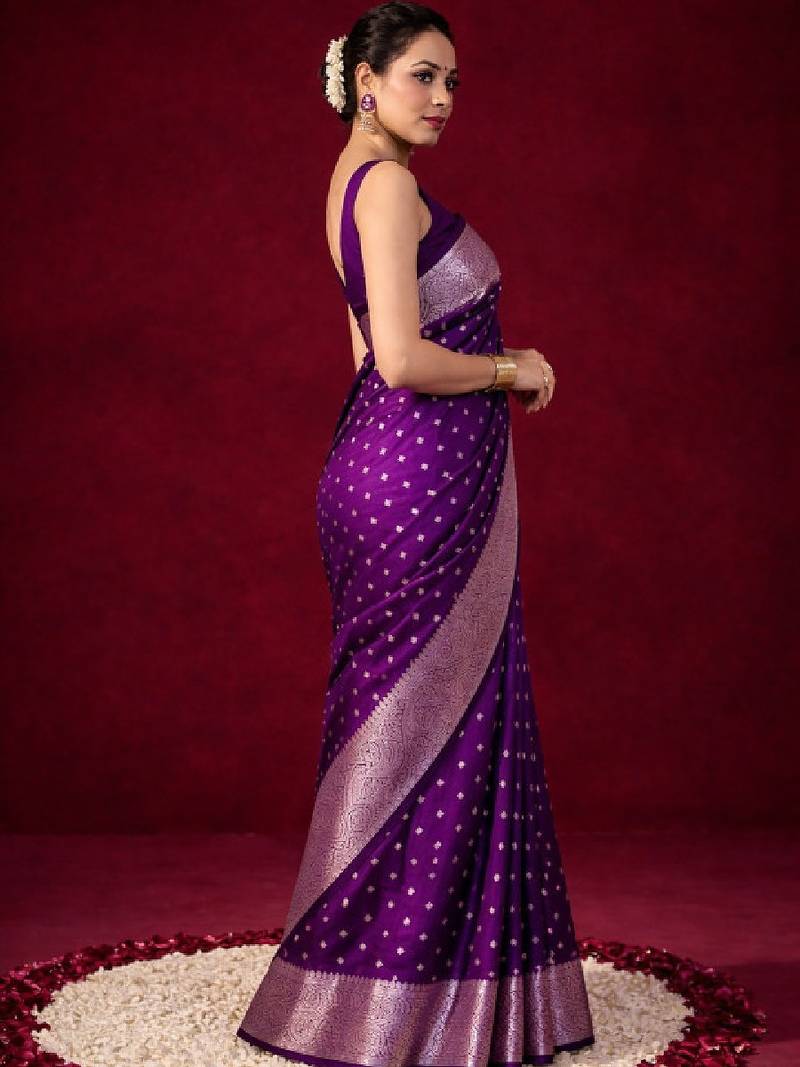 Woven design zari silk blend kanjeevaram saree