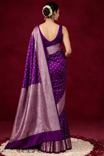 Woven design zari silk blend kanjeevaram saree