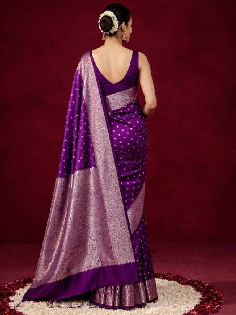 Woven design zari silk blend kanjeevaram saree
