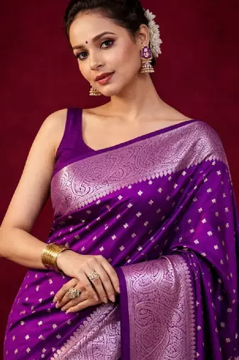 Woven design zari silk blend kanjeevaram saree