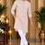 Men's cream cotton kurta with white pyjama set