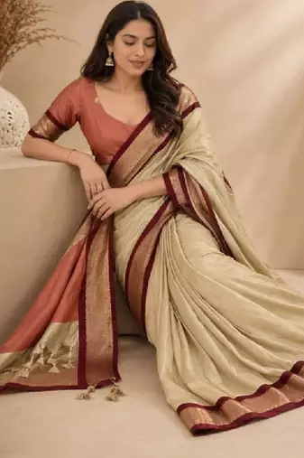 Zari pure cotton women kanjeevaram saree