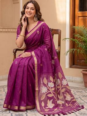 Woven design zari art silk kanjeevaram saree 1