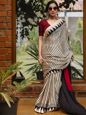 Striped pure crepe kanjeevaram saree 1