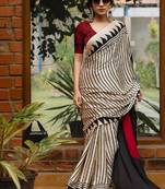 Striped pure crepe kanjeevaram saree