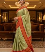 Woven design zari pure cotton kanjeevaram saree