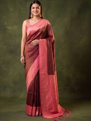 Woven design zari art silk kanjeevaram saree 1