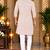 Men's cream cotton kurta with white pyjama set