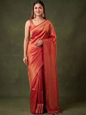 Woven design zari art silk kanjeevaram saree 3