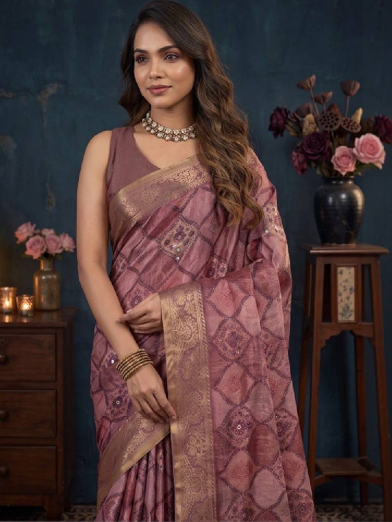 Woven design zari silk blend kanjeevaram saree