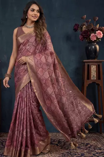 Woven design zari silk blend kanjeevaram saree