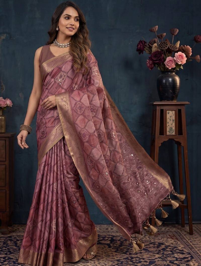 Woven design zari silk blend kanjeevaram saree