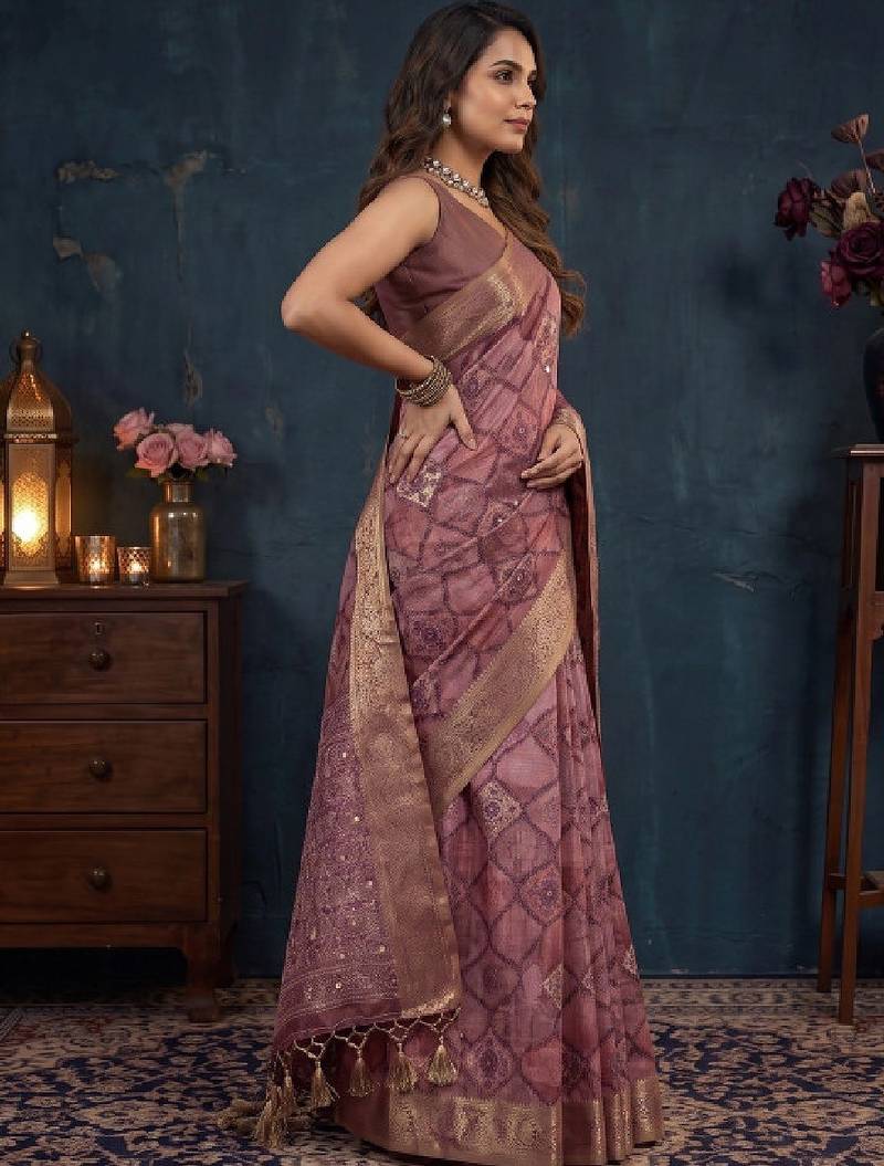 Woven design zari silk blend kanjeevaram saree